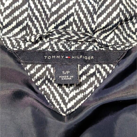 Tommy Hilfiger Puffer Vest Womens Small Down Filled Navy Blue Herringbone Preppy - Picture 7 of 10
